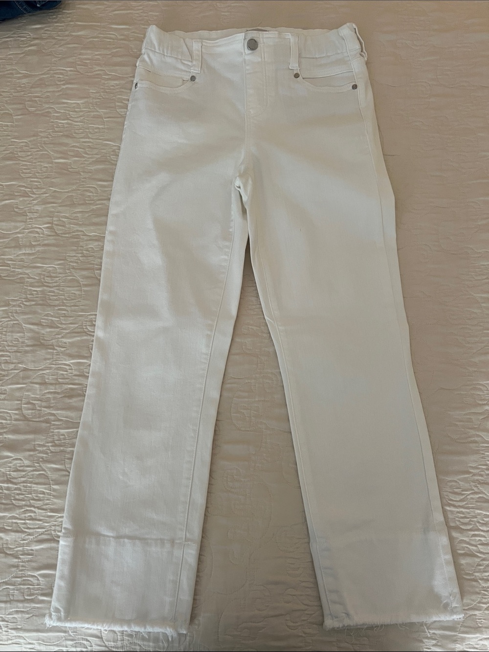 Liverpool White Straight Leg High-Rise crop Women's Jeans